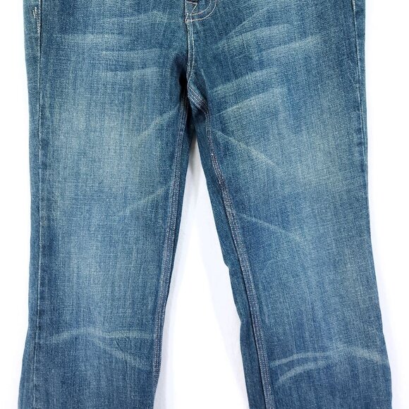 Seven 7 For All Mankind All Over Pink Stitching Jeans Womens Size 28X29 Bootcut - Picture 14 of 16